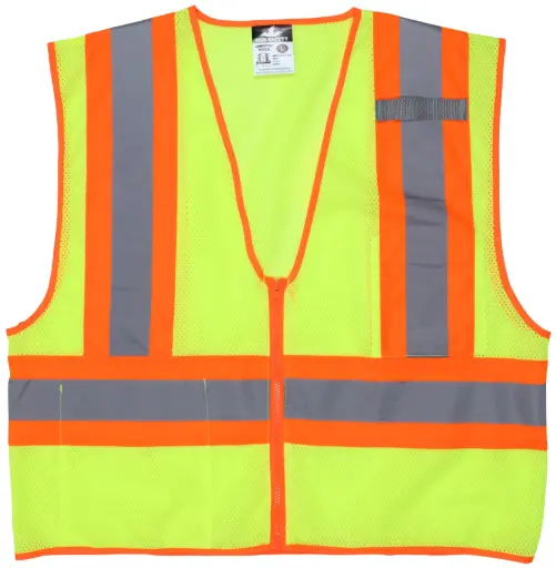 [SV2YZ-XL] Class 2 Safety Vest Yellow/Lime Zipper (X-Large) *Discontinued by Mfgr