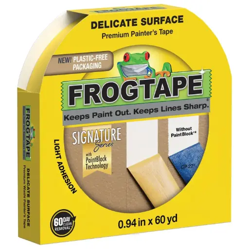 [TAPEY1-FROG] 1"[.94] X 60yd Yellow Delicate Surface Masking Tape (Frog Tape)