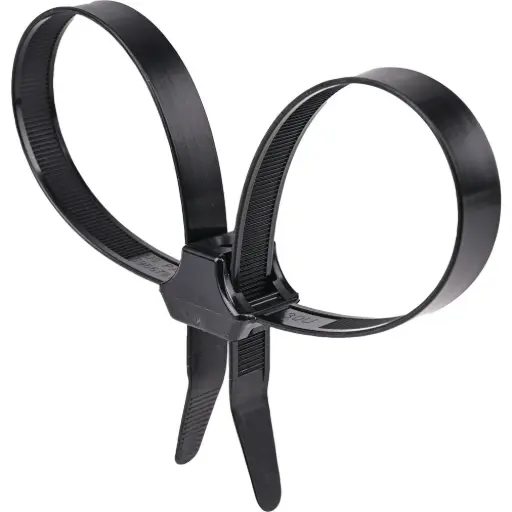 [TY19B150DL] 19"-150Lb Dual Loop Tie Wrap UV Black (50Pk)