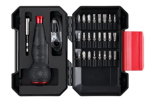 [VES-220USB25U] eASSIST High Torque Power/Manual Rechargeable Screw Driver W/25pc Bit Set (Vessel)