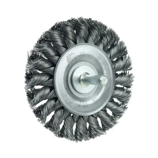[WWK300X014] 3" X .014 X 1/4" Stem Knotted Wire Wheel Steel