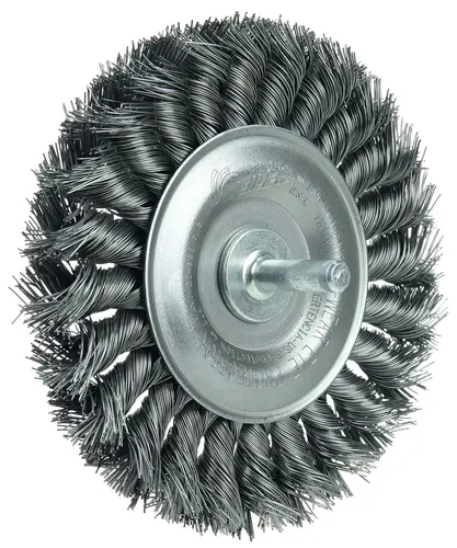 [WWK400X014] 4" X .014 X 1/4" Stem Knotted Wire Wheel Steel
