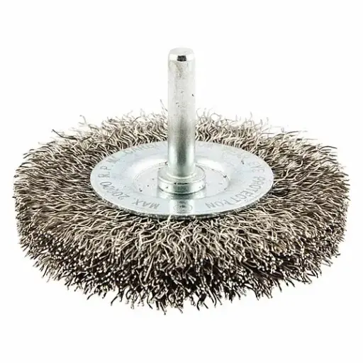 [WWC300X014-SS] 3" X .014 X 1/4" Stem Crimped Wire Wheel Stainless Steel [17979/39048]
