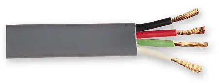 [WIRE14/4-C] 14/4 Gray Flat Jacketed Quadraplex Wire [Red, Black, Green & White] 100Ft