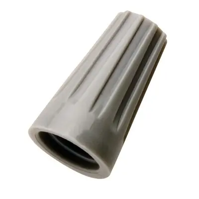 [WIRENUTGRY-NW] Gray 22-14Ga Non-Winged Wire Nut [Min. 3 #22  Max. 2 #16] 300V