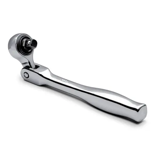 [WRI-2495] 1/4" Dr. X 5-1/2" Flex Head Chrome Ratchet W/Contour Grip (Wright/USA)