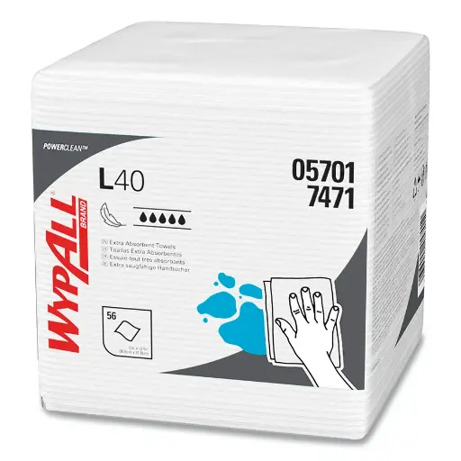 [WYPALL-05701] L40 12.5" X 14.4" White Wipers 56Ct Plastic Sleeve (Wypall) CASE OF 18*