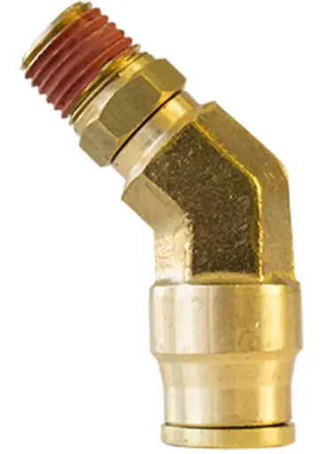 [279PCS10X6] 5/8" PTC X 3/8" NPT 45° Male Swivel Elbow Brass (DOT)