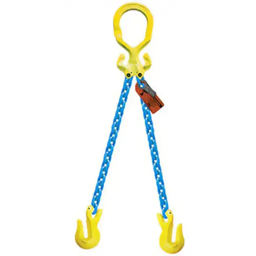 [BRIDLEA3/8X10X2L-GG] 3/8" X 10Ft X 2 Legged Chain Bridle W/MGD Adjustable Masterlink & GG Grab Hooks (Gunnebo)