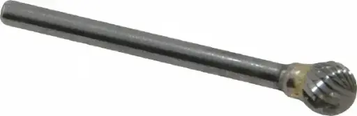 [BURSD-51] 1/4" Double Cut Ball Carbide Bur 1/8" Shank