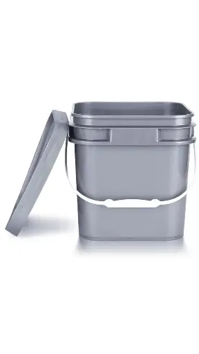 [BUCKETSQ-2.2G] 2.2 Gallon Square Bucket W/Lid (Gray)