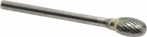 [BURSE-51] 1/4" Double Cut Oval Carbide Burr 1/8" Shank