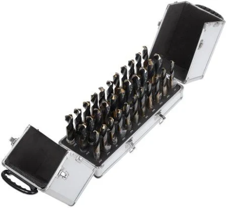 [JR-670221813262] 33Pc Silver & Deming Drill Bit Set W/3 Flat Shanks [1/2" to 1"]