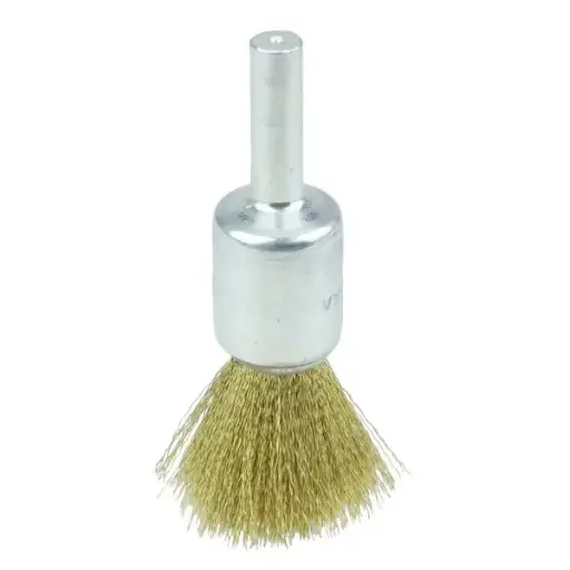 [WEBC50X005-BR] 1/2" x .005 Brass 1/4" Stem Crimped Wire End Brush [10158]