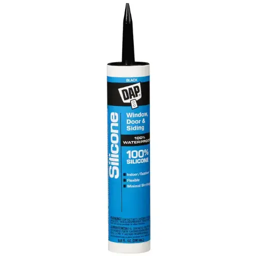 [DAP-8642] 10oz Black 100% Silicone Rubber Sealant Cartridge (Dap)