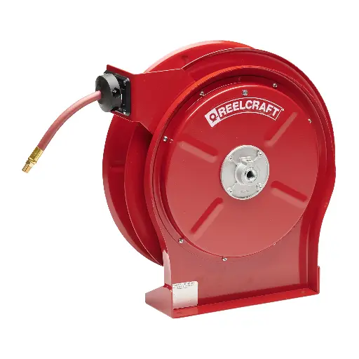 [REEL-5650-OLP] 3/8" X 50Ft Retractable Air Hose Reel [1/4" Inlet/1/4" Outlet] 300psi (Reelcraft)