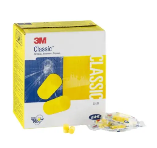 [EAR-312-1201] E-A-R Classic Uncorded Earplugs [200 Pair] Poly Bags (3M)