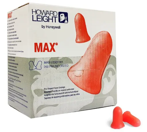 [EARHLMAX1-200] Max-1 Uncorded Earplugs 200 Pair Orange (Howard Leight)