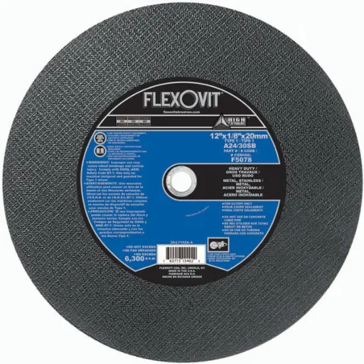 [FLXF5078] 12" X 1/8" X 20mm Arbor High Speed Cut-Off Wheel Type 1 (Flexovit USA)