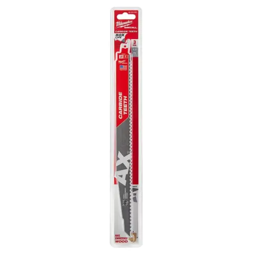 [MILW48-00-5327] 3Pk 12" X 5T The AX Carbide Tooth Sawzall Blade (Milwaukee)