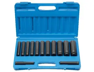 [GP-1313XD] 13Pc 1/2" Dr. 6 Pt. SAE Extra Deep Impact Socket Set [1/2"-1-5/16"] (Grey Pneumatic)