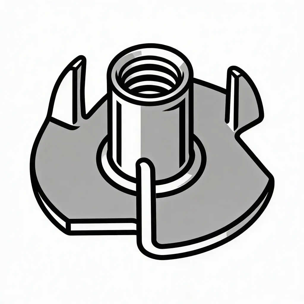 #10-24 Prong Tee Nut ZP