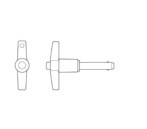 [QRP75X400-T-SS] 3/4" X 4" (Usable Length) T-Handle Locking Quick-Release Pin W/Ring 17-4 PH Stainless Steel