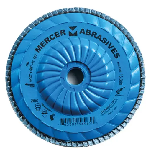 [MER-262T060] 4-1/2" X 5/8"-11 X 60 Grit Trimmable Flap Disc (Mercer)