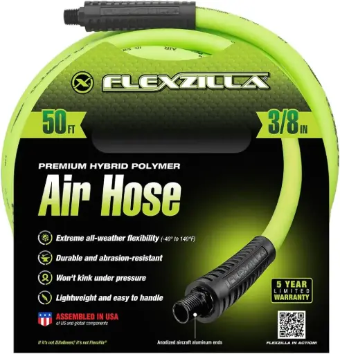 [LEG-HFZ3850YW2] 3/8" X 50Ft Air Hose 300psi 1/4 NPT Ends (Legacy/Flexzilla)