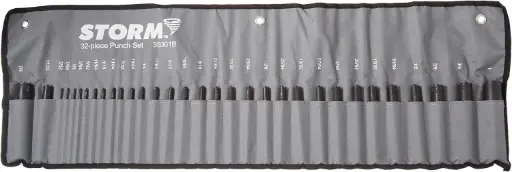 [CEN-3S301B] 32Pc 3/32" to 1" Transfer Punch Set in Roll Pouch (Storm/Central Tools)