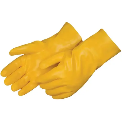 [GLV2333JL] 14" Yellow PVC Smooth Finish Jersey Lined Glove