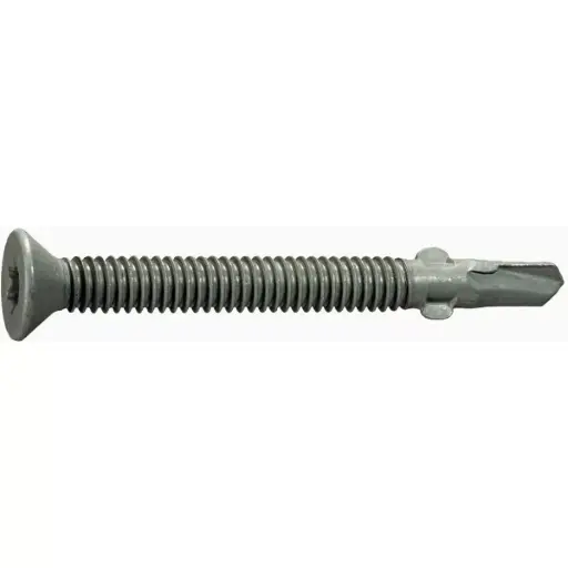[25C250UTQFGR] 1/4"-20 X 2-1/2" Flat Torx Self Drillings Screw W/Wings Gray Ruspert
