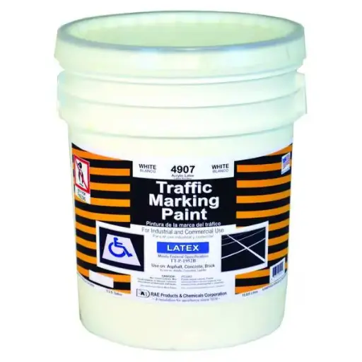 [RAE-4907-05] 5 Gallon White Traffic Zone Marking Paint [Latex Acrylic Based]