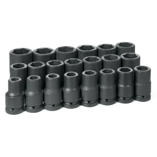 [GP-9021D] 21Pc 1" Drive SAE 6Pt Deep Impact Set [3/4"-2"] (Grey Pneumatic)