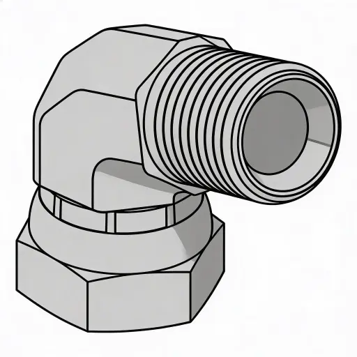 [44-4-4] 1/4" X 1/4" Male NPT to Female NPSM Swivel 90° Steel