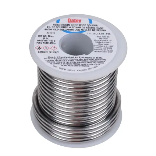 [OATEY-21212] 1/8" Rosin Leaded Core Solder [1lb Roll]