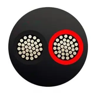 [WIRE12/2DUPB/R] 100Ft 12/2 Round Jacketed Duplex Trailer Wire [Black & Red]