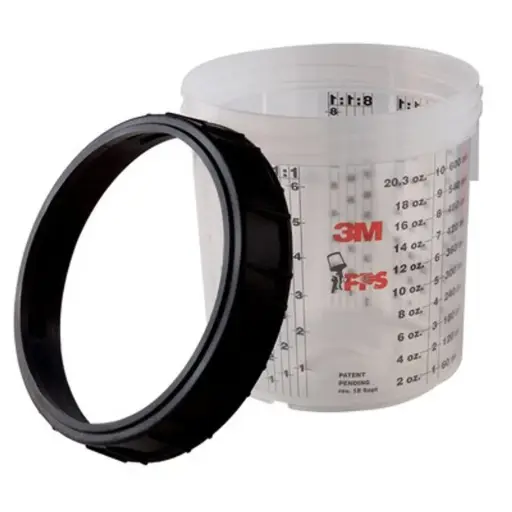 [3M-16001] Cup & Collar for Paint Spray Guns [2Pk] (3M/PPS)