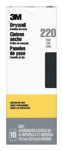 [3M-99436] 10Pk 220 Grit Drywall Sanding Screens [4-3/16" x 11-1/4"] (3M)