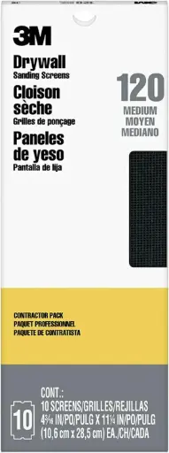 [3M-99438] 25Pk 120 Grit Drywall Sanding Screens [4-3/16" x 11-1/4"] (3M)