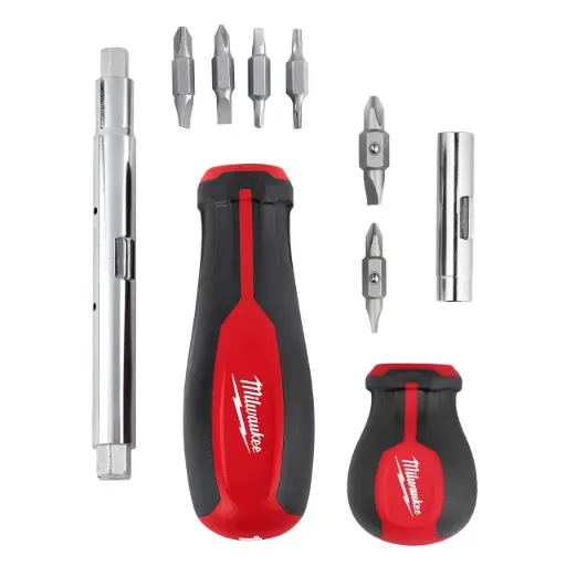 [MILW48-22-2763] 2Pc 11-in-1 Multi-Bit & 6-in-1 Stubby Screwdriver Set (Milwaukee)