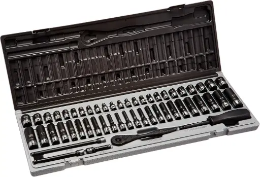 [GP-89653CRD] 53Pc SAE/Metric 1/4" Drive 6Pt Deep/Shallow Duo-Socket Set (Grey Pneumatic)