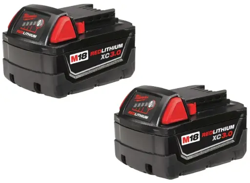 [MILW48-11-1822] 2Pk M18 XC3.0 Battery Pack (Milwaukee)