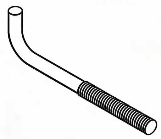 [100C3600ABL55HDG-USA] 1" X 36" [6" of Thread] Gr55 F1554 L-Anchor Bolt HDG [4" Bend] (USA)