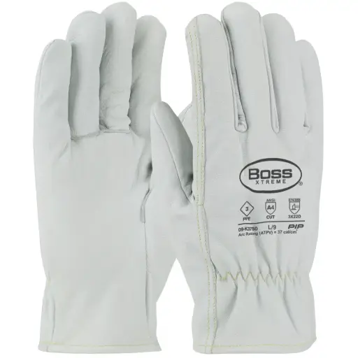 [GLV09-K3750/L] Large AR/FR Top Grain Goatskin Leather Drivers Glove W/Kevlar Lining (PIP/Boss Extreme)