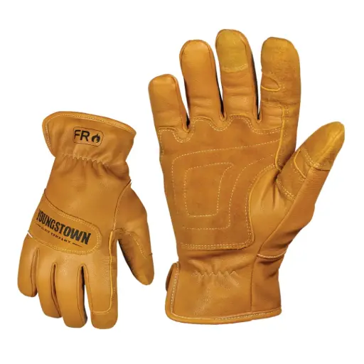 [GLV12-3575-60/L] Large FR Goatgrain Leather Ground Glove W/Fleece Lining (Youngstown)