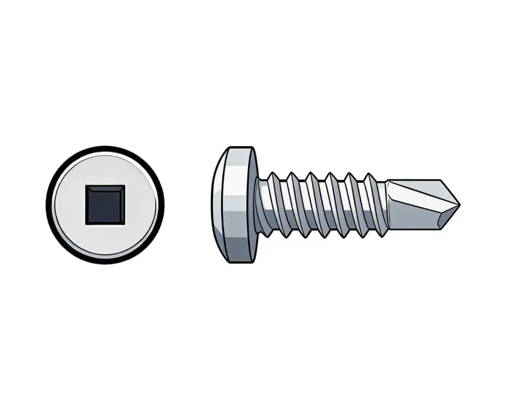 #12 X 3/4" Pan HD Square Dr. Tekscrew Type 410 Stainless Steel