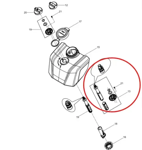 [WACK-5100077321] Watertank Operation Control Rod Assembly (Wacker Neuson)