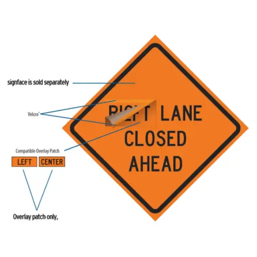 [DKE-SB48OL-LC] Velcro Overlay for 48" Super Bright Signs [Front:LEFT] [Back:CENTER] (Dicke)