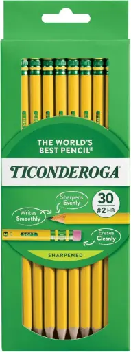 [PENCIL#2-30] 30ct #2 Wood-Cased Pencils [Pre-Sharpened] (Ticonderoga)